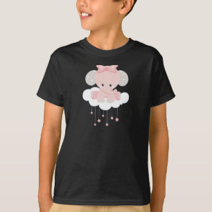 Elephant op een wolk, luiend middel, kroon, sterre t-shirt