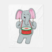 Elephant op Music met Drum Fleece Deken (Voorkant)