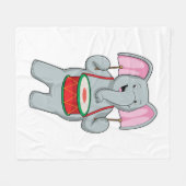 Elephant op Music met Drum Fleece Deken (Voorkant (Horizontaal))