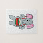 Elephant op Music met Drum Legpuzzel (Horizontaal)