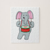 Elephant op Music met Drum Legpuzzel (Verticaal)