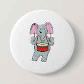 Elephant op Music met Drum Ronde Button 7,6 Cm (Voorkant)