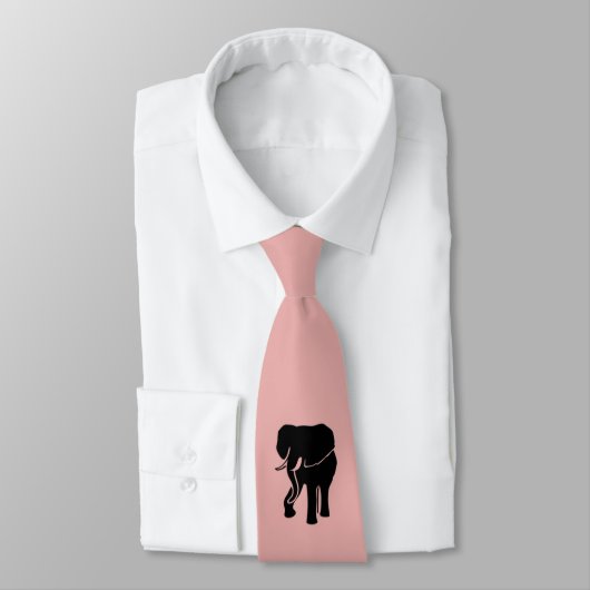 Elephant op Roos gekleurd Stropdas (Gebonden)