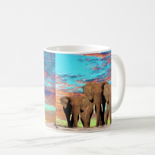 Elephant Opal Sunrise, Coffee Mok (Voorkant rechts)