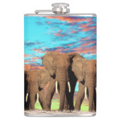 Elephant Opal Sunrise, Hip Flask Heupfles (Voorkant)