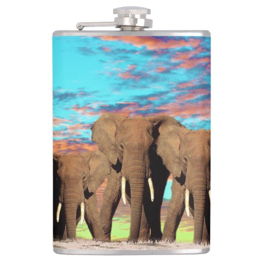 Elephant Opal Sunrise, Hip Flask Heupfles (Voorkant)