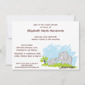 Elephant Organic Planet Baby shower Invitations Kaart (Achterkant)