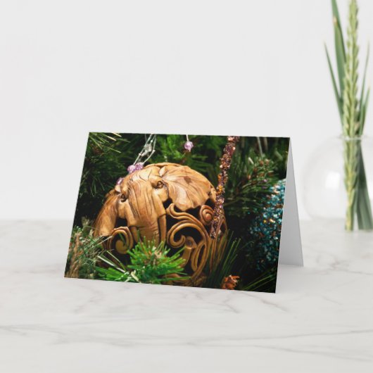 Elephant Ornament Feestdagen Kaart (Voorkant)