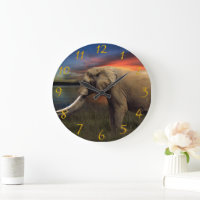 Elephant out in de dierenlekken van savannah