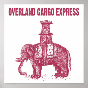 Elephant Overland Cargo Express Poster