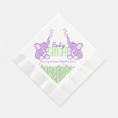 Elephant paars green name baby shower napkins servetten (Hoek)