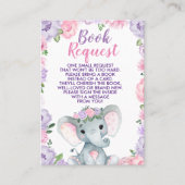 Elephant paars roze diaper Raffle Ticket Floral (Voorkant)