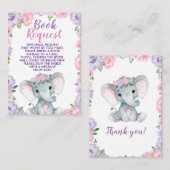 Elephant paars roze diaper Raffle Ticket Floral (Voorkant / Achterkant)