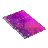 Elephant Paars roze Oranje & Gold Custom Chic Notitieboek (Rechterzijde)