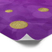 Elephant Paars roze Sinaasappel & Gold Party banne Poster (Hoek)