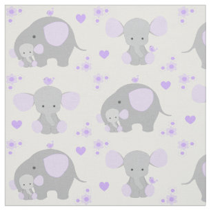 Elephant Paars Safari Animal Nursery Baby Girl Stof