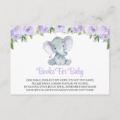 Elephant, paarse bloemen, boeken voor Baby Informatiekaartje (Voorkant)