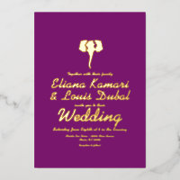 Elephant Paarse Etnische bruiloft geperst