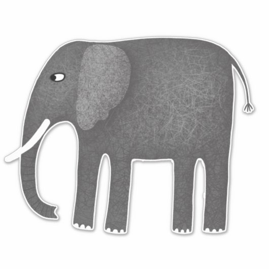 Elephant Pachyderm Sticker (Voorkant)