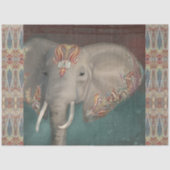 Elephant Paisley Pattern Blue  Decoupage Tissuepapier (Voorkant)