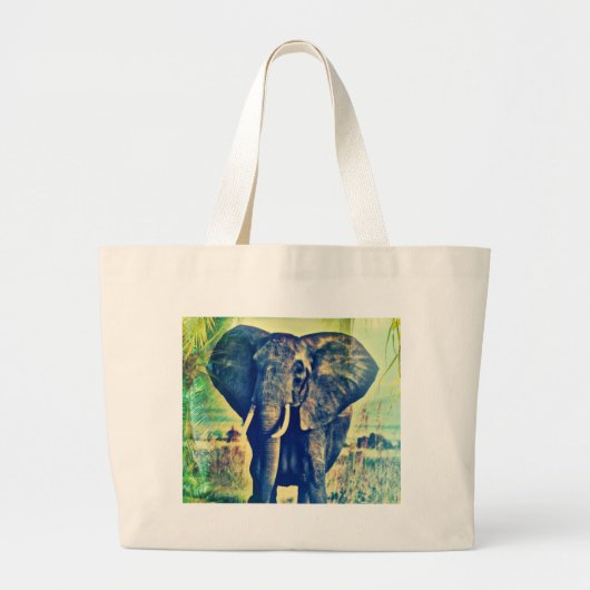 Elephant Palms Grote Tote Bag (Voorkant)