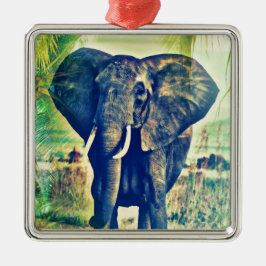 Elephant Palms Metalen Ornament