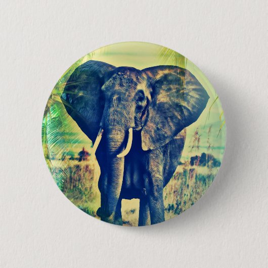 Elephant Palms Ronde Button 5,7 Cm (Voorkant)