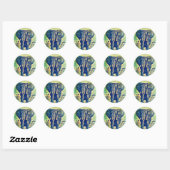 Elephant Palms Ronde Sticker (Vel)