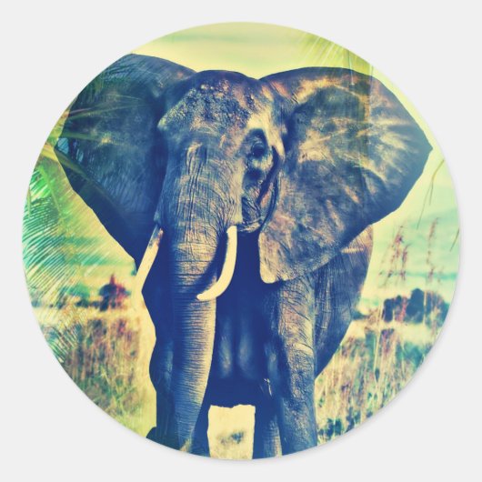 Elephant Palms Ronde Sticker (Voorkant)