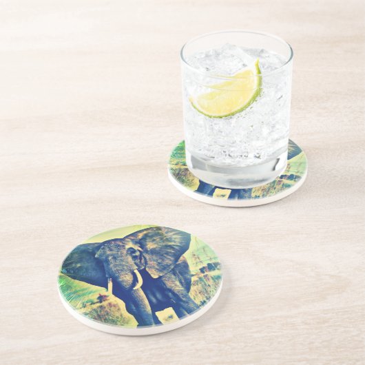 Elephant Palms Zandsteen Onderzetter (Zijkant)