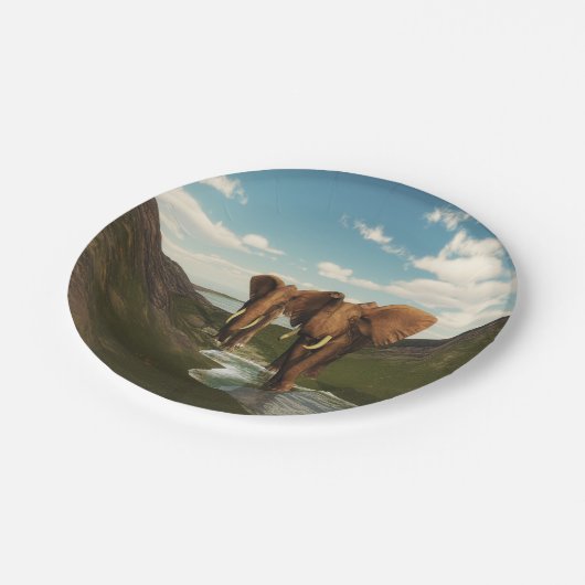 Elephant Papieren Bordje (Gekanteld)