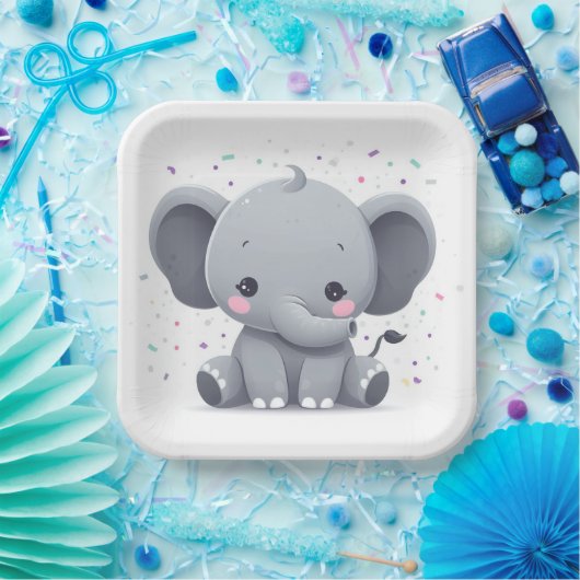 Elephant  papieren bordje (Feest)