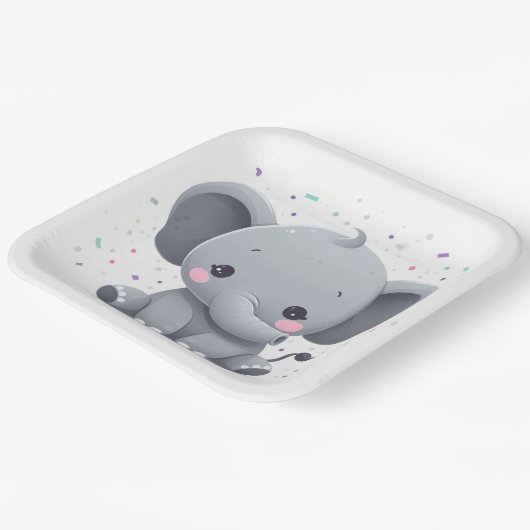 Elephant  papieren bordje (Gebogen)