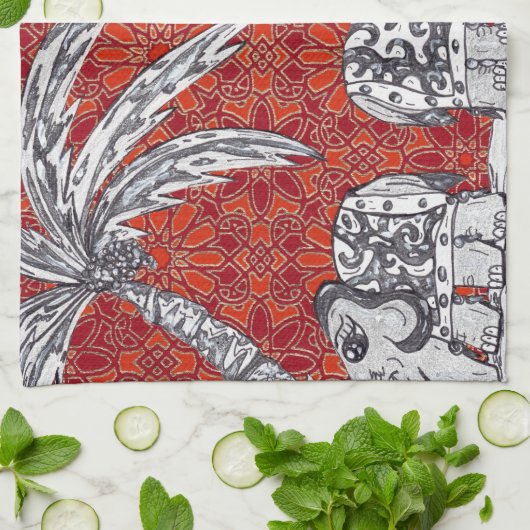 Elephant Parade 3 Theedoek (Gevouwen)