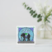 Elephant Parade in Aqua Visitekaartje (Staand voorkant)