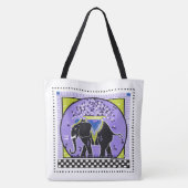 Elephant Parade in Lavender Tote Bag (Achterkant)