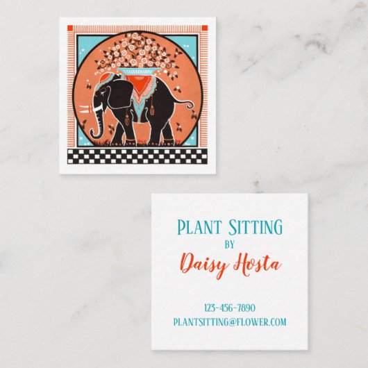 Elephant Parade in Oranje Visitekaartje (Voorkant / Achterkant)