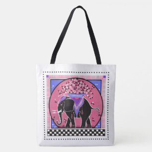 Elephant Parade in Roze Tote Bag