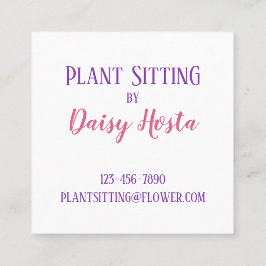 Elephant Parade in Roze Vierkante Visitekaartje (Achterkant)