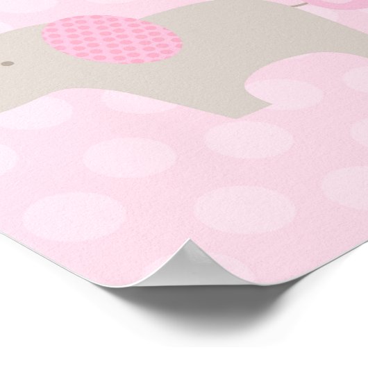 Elephant Parade Pink Taupe Nursery Wall Afdrukken Poster (Hoek)