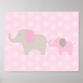 Elephant Parade Pink Taupe Nursery Wall Afdrukken Poster (Voorkant)