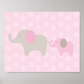 Elephant Parade Pink Taupe Nursery Wall Afdrukken Poster