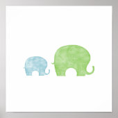 Elephant Parent & Baby Poster (Voorkant)