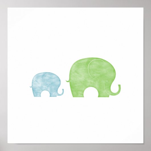 Elephant Parent & Baby Poster (Voorkant)