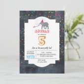 Elephant Partding - Animal Birthday Party Boy Girl Kaart (Staand voorkant)