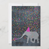 Elephant Partding - Animal Birthday Party Boy Girl Kaart (Achterkant)