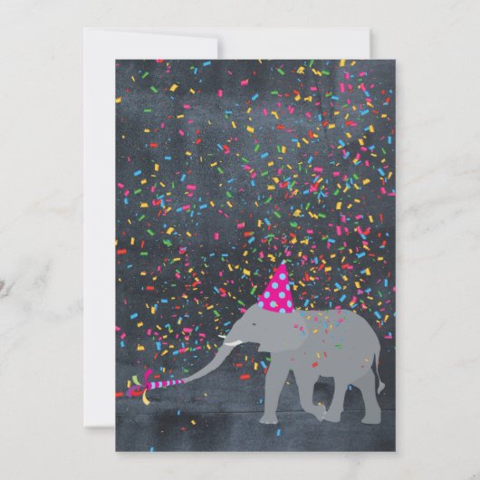 Elephant Partding - Animal Birthday Party Boy Girl Kaart (Achterkant)