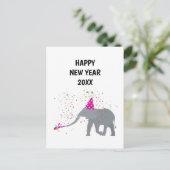 Elephant Partding - Animals Holiday New Years Card Feestdagenkaart (Staand voorkant)