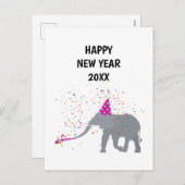 Elephant Partding - Animals Holiday New Years Card Feestdagenkaart (Voorkant / Achterkant)