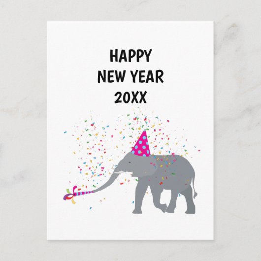 Elephant Partding - Animals Holiday New Years Card Feestdagenkaart (Voorkant)